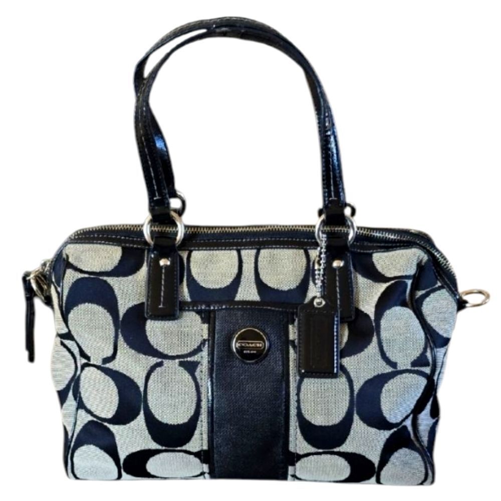 Coach Black and Gray Signature Tote Bag